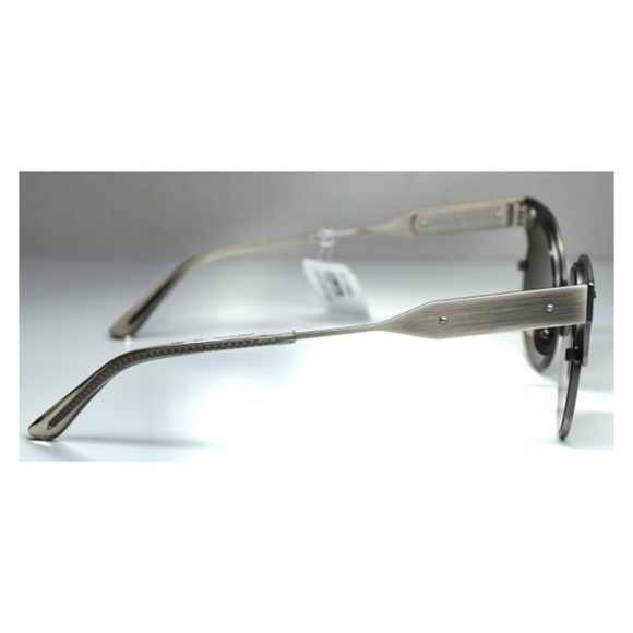 BOTTEGA VENETA BV0113S 002 SILVER METAL BROWN ROUNDED CAT EYE SUNGLASSES. 49 mm main image 5